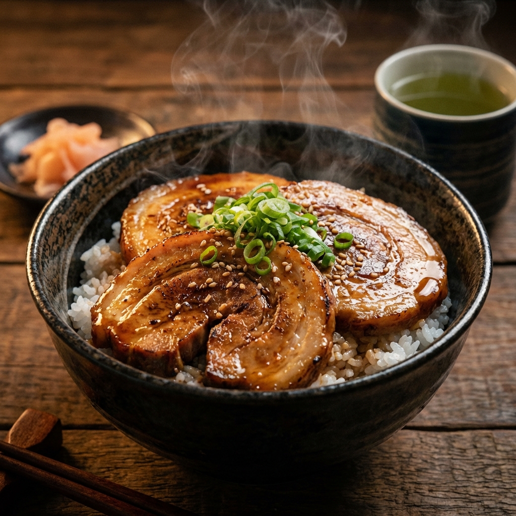 焦がしローストポーク丼